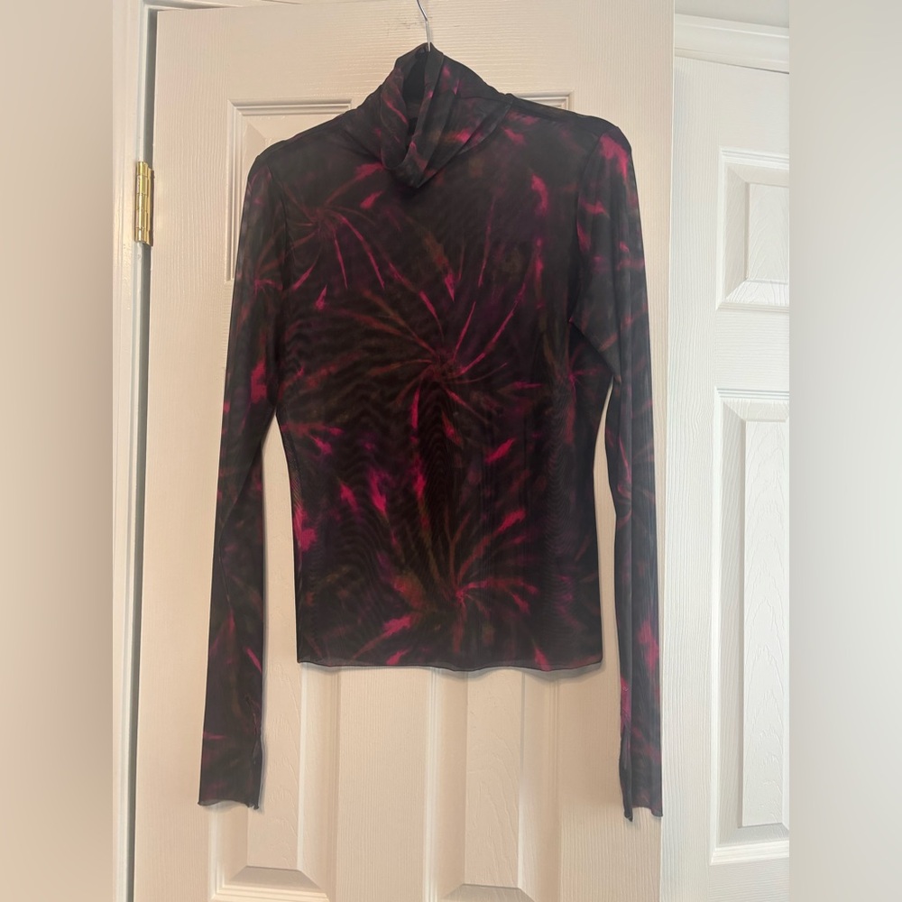 AFRM Black and Pink Tie-Dye turtleneck